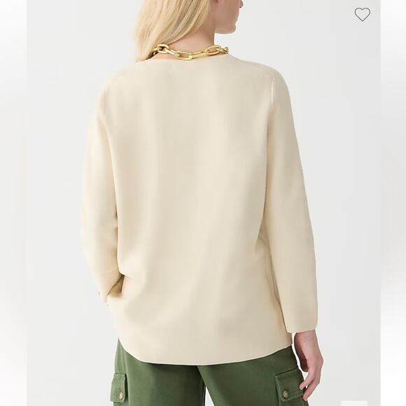 NWOT J. Crew Wool Blend Giselle Sweater Blazer Button Down Cardigan Beige BO154 - Picture 3 of 14
